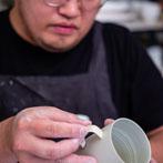 Jaejun Lee at work in his studio 2019